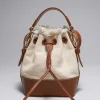 Online & Other Stories Leather-Trimmed Canvas Bucket Bag Beige