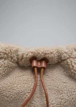 Shop & Other Stories Leather-Trimmed Pile Bag Beige