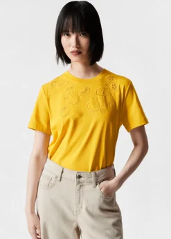 Discount & Other Stories Lemon Embroidery T-Shirt Yellow
