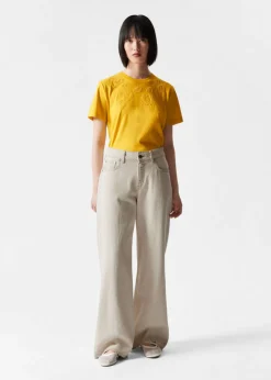 Discount & Other Stories Lemon Embroidery T-Shirt Yellow