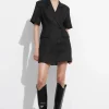 Best & Other Stories Linen Blazer Mini Dress Black