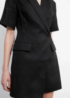 Best & Other Stories Linen Blazer Mini Dress Black