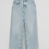 Online & Other Stories Long Frayed Edge Denim Skirt Light Blue