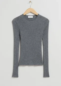 Best & Other Stories Merino Wool Ribbed Top