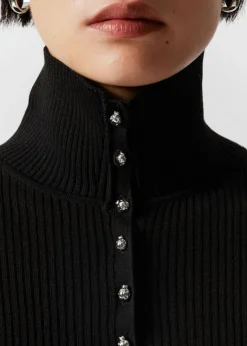 Sale & Other Stories Merino-Blend Ladybug Cardigan Black
