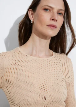 Clearance & Other Stories Mesh Top Beige