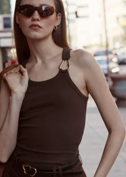Hot & Other Stories Metal-Buckle Tank Top