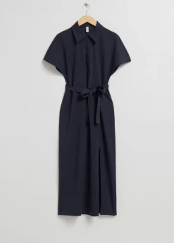 Online & Other Stories Mid-Length Polo Dress Dark Blue