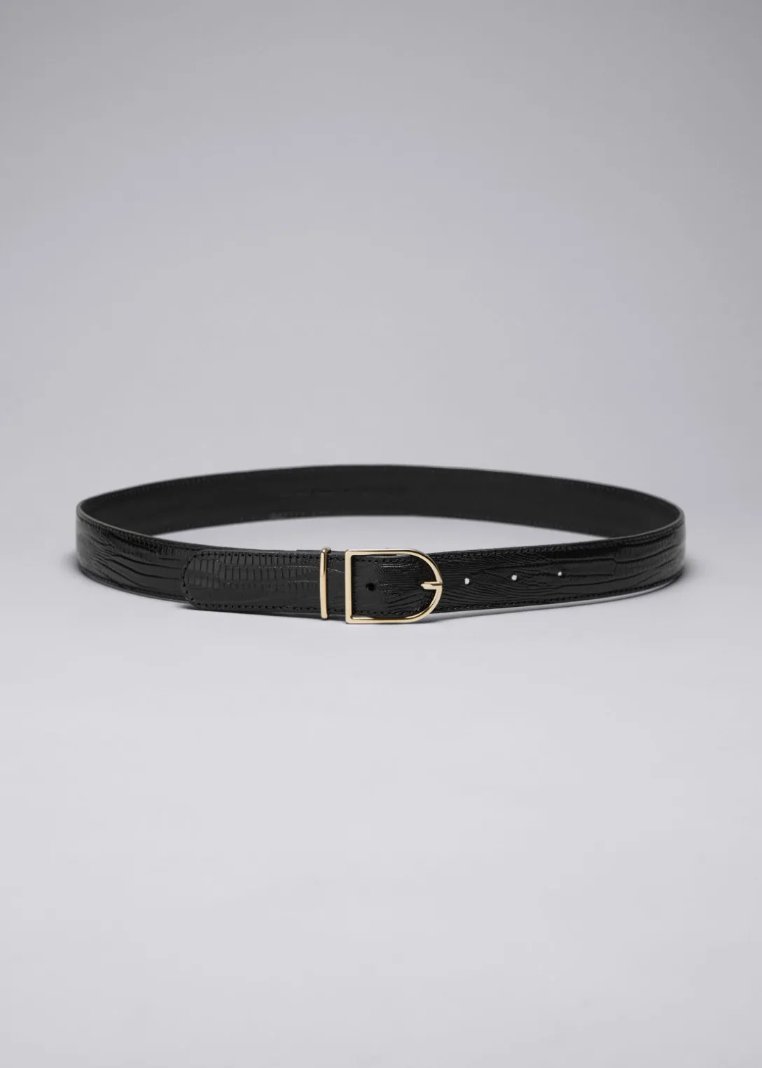 Clearance & Other Stories Mid-Waist Leather Belt Black