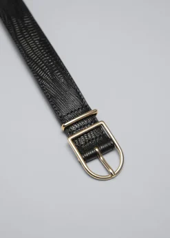 Clearance & Other Stories Mid-Waist Leather Belt Black