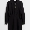 Shop & Other Stories Mini Knitted Polo Dress Black