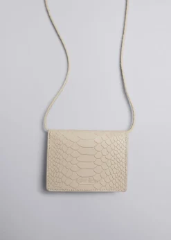 Clearance & Other Stories Mini Leather Pouch Vanilla