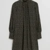 Best & Other Stories Mock Neck Midi Dress Black Print