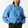 Discount & Other Stories Mohair-Blend Rib-Knit Cardigan Blue