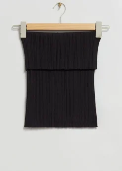 Online & Other Stories Off-The-Shoulder Knitted Tube Top Black