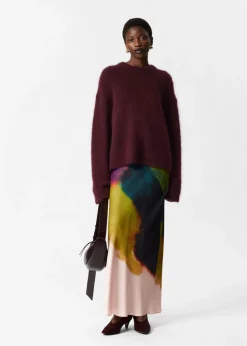 Cheap & Other Stories Ombré Satin Maxi Skirt Green Ombré