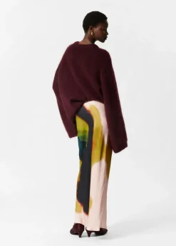 Cheap & Other Stories Ombré Satin Maxi Skirt Green Ombré