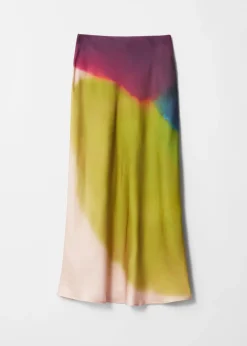 Cheap & Other Stories Ombré Satin Maxi Skirt Green Ombré