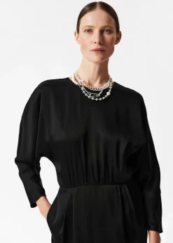 New & Other Stories Open Back Midi Dress Black