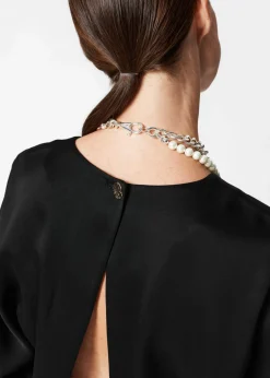 New & Other Stories Open Back Midi Dress Black