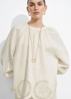 Flash Sale & Other Stories Open-Back Linen Blouse White