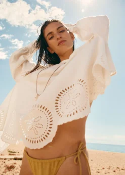 Flash Sale & Other Stories Open-Back Linen Blouse White