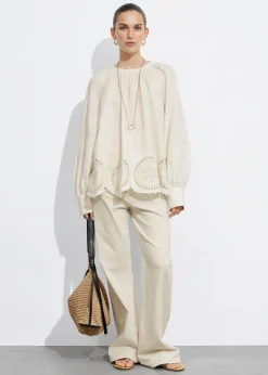 Flash Sale & Other Stories Open-Back Linen Blouse White