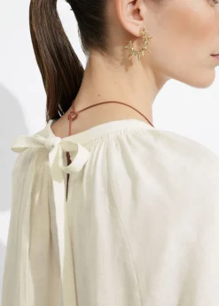 Flash Sale & Other Stories Open-Back Linen Blouse White