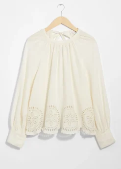 Flash Sale & Other Stories Open-Back Linen Blouse White