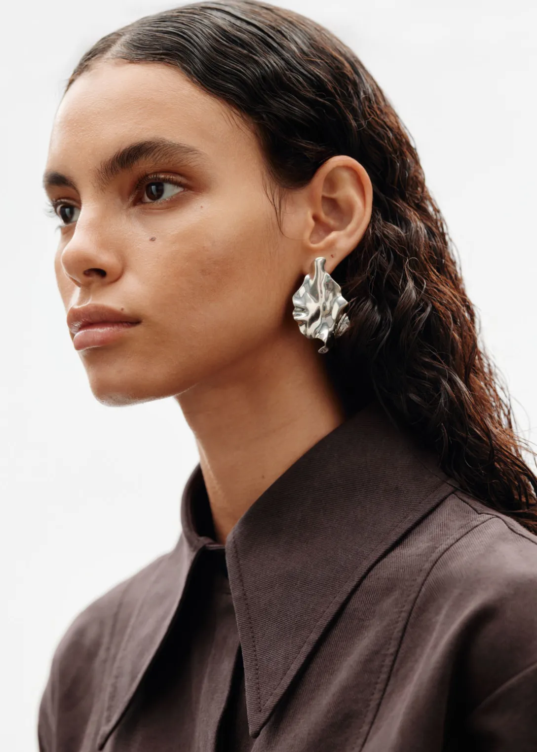 Online & Other Stories Organic-Shape Stud Earrings Silver