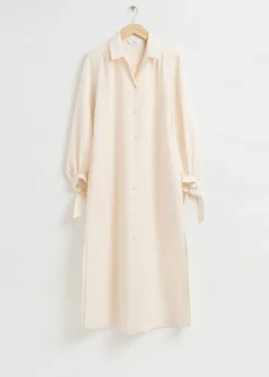 Flash Sale & Other Stories Oversized Airy Shirt Dress Ivory
