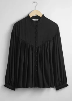 Cheap & Other Stories Oversized Frill Blouse Black