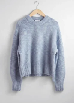 Outlet & Other Stories Oversized Knit Sweater Light Blue