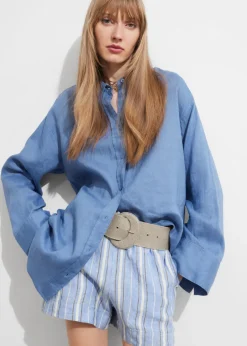 Best Sale & Other Stories Oversized Linen Shirt Blue
