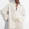 Clearance & Other Stories Oversized Linen Shirt White