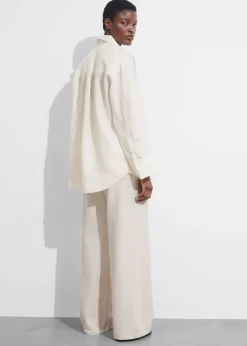 Clearance & Other Stories Oversized Linen Shirt White