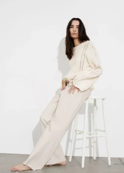 Hot & Other Stories Oversized Textured Sweater Cream