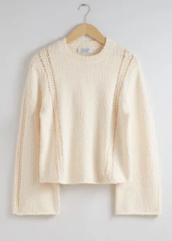Hot & Other Stories Oversized Textured Sweater Cream
