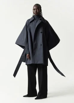 Sale & Other Stories Oversized Trenchcoat Cape Navy