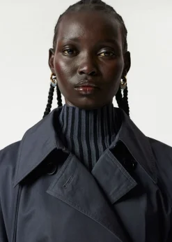 Sale & Other Stories Oversized Trenchcoat Cape Navy