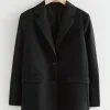 Shop & Other Stories Oversized Wool Blazer Black