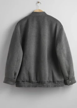 Flash Sale & Other Stories Oversized Wool Jacket Grey Melange