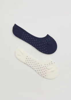 Store & Other Stories 2-Pack Footie Socks Ivory/Navy