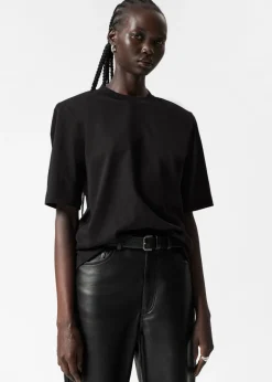 Sale & Other Stories Padded-Shoulder Cotton T-Shirt