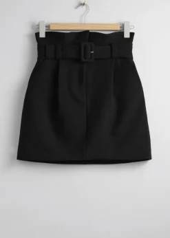 Flash Sale & Other Stories Paperbag Waist Mini Skirt Black