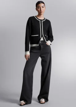 Sale & Other Stories Patch Pocket Cardigan Black