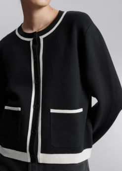 Sale & Other Stories Patch Pocket Cardigan Black