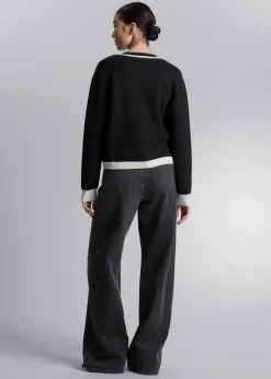 Sale & Other Stories Patch Pocket Cardigan Black