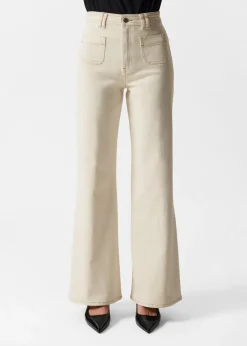 Clearance & Other Stories Patch-Pocket Bootcut Jeans Cream
