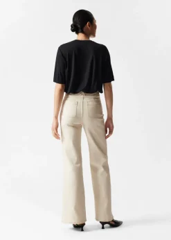 Clearance & Other Stories Patch-Pocket Bootcut Jeans Cream